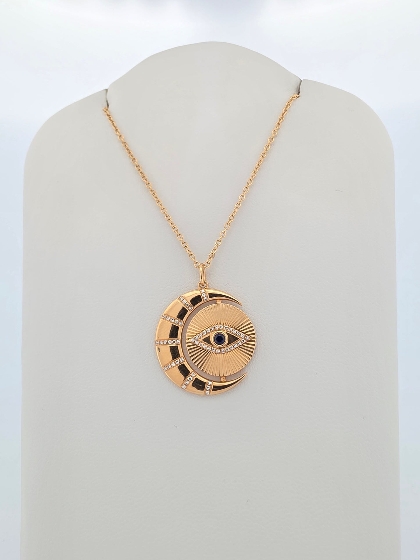 Moon and Evil Eye Diamond Necklace MO000001550GA