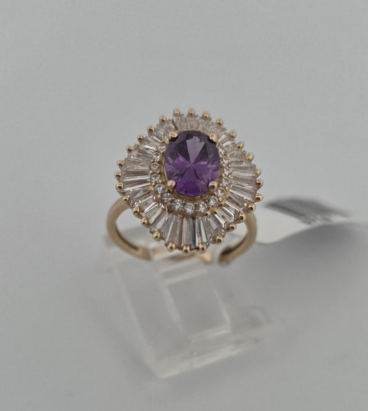 ANILLO 10K PIEDRA MALVA CZ