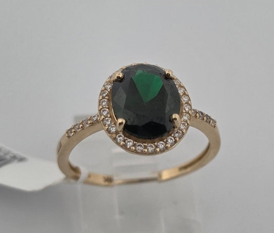 ANILLO 14K DIANA DE PIEDRA VERDE