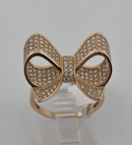 ANILLO 14K Size 8 LAZO Y PIEDRAS