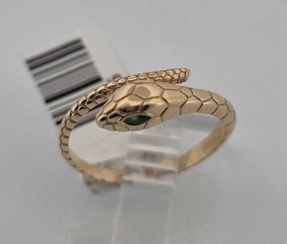 ANILLO SERPIENTE OJOS VERDES