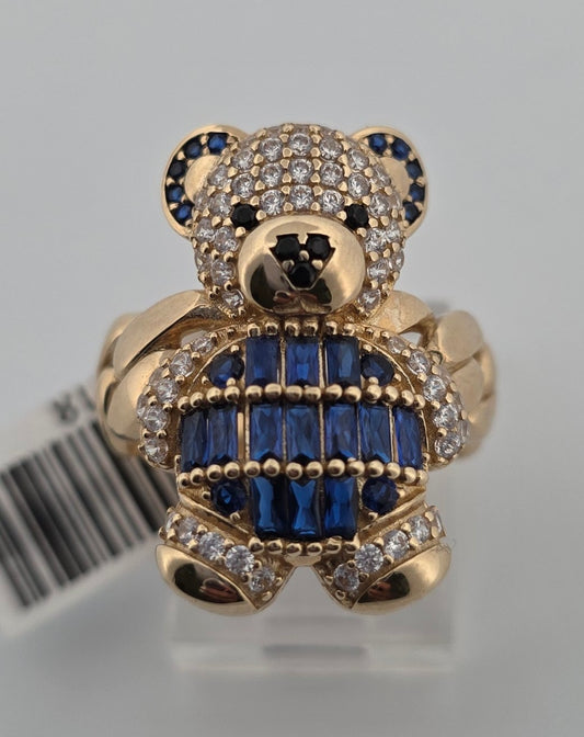 ANILLO DE OSO Y PIEDRA AZUL AN00000487MU