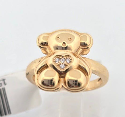 ANILLO D OSO CON CORAZON CZ CENTRO AN00000519MU