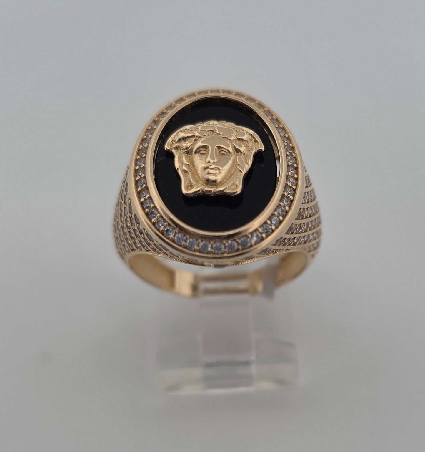 ANILLO 14K zc Size #9  BERSA Y ONIX