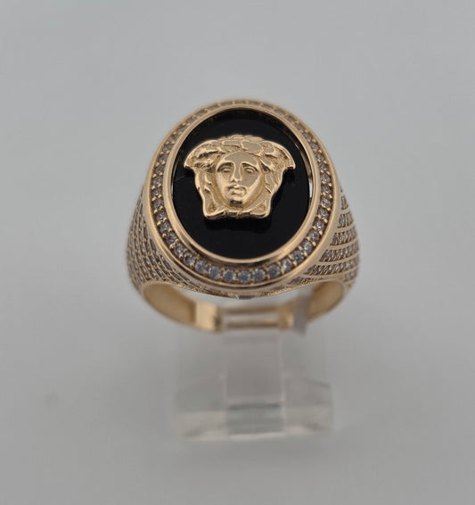 ANILLO 14K zc Size #9  BERSA Y ONIX