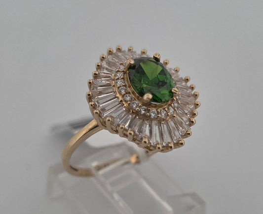ANILLO 10K PIEDRA VERDE CZ