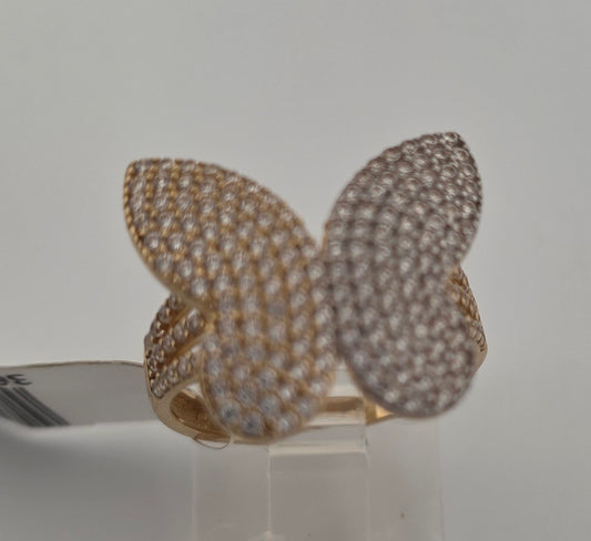 ANILLO 10K MARIPOSA CZ