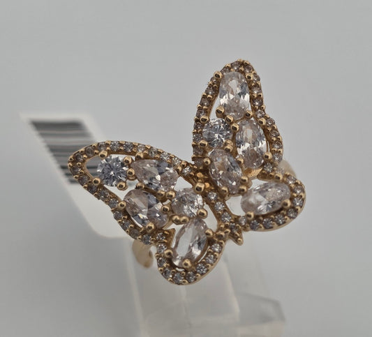 anillo de mariposa y piedras blancas AN00000446MU
