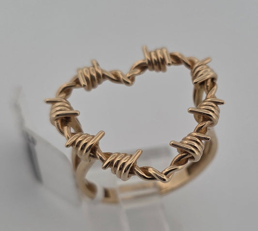 ANILLO 14K Size #8- CORAZON CON ESPINAS (CAROL G)