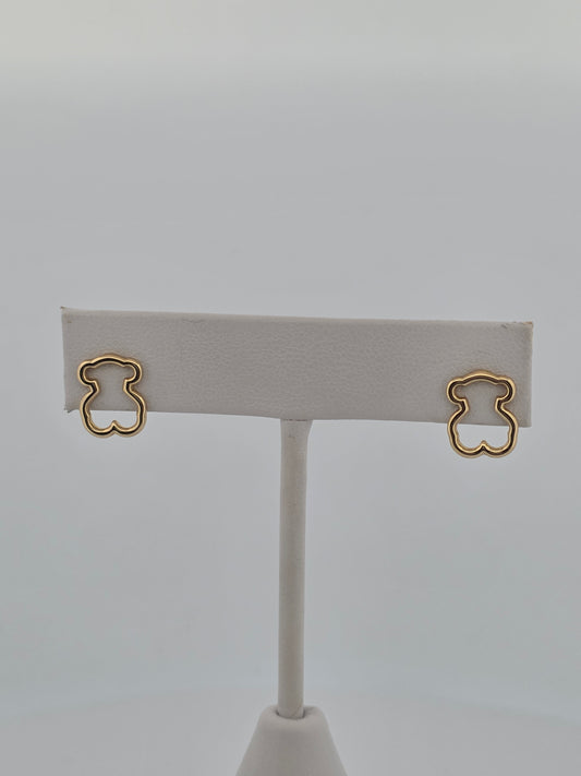 Open Teddy Bear Shape Earrings OP000001604PE