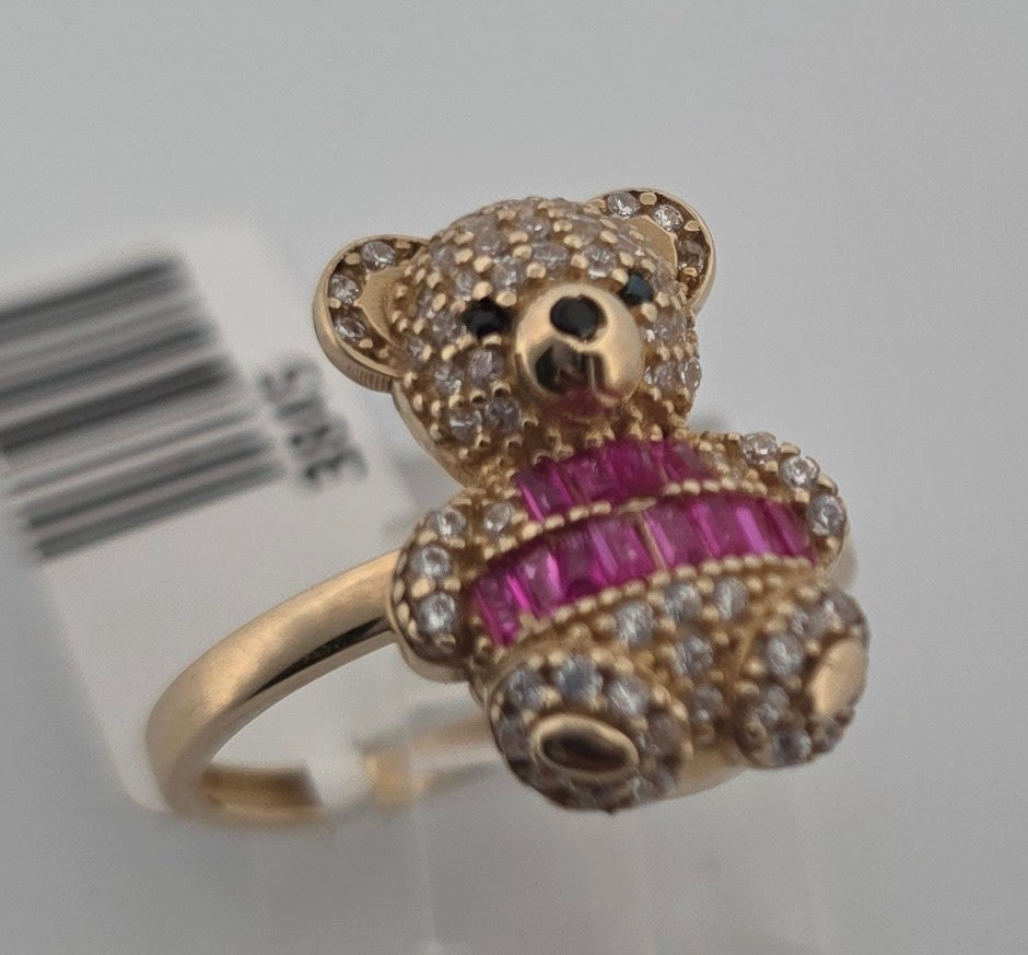 ANILLO 14K OSO ROJO